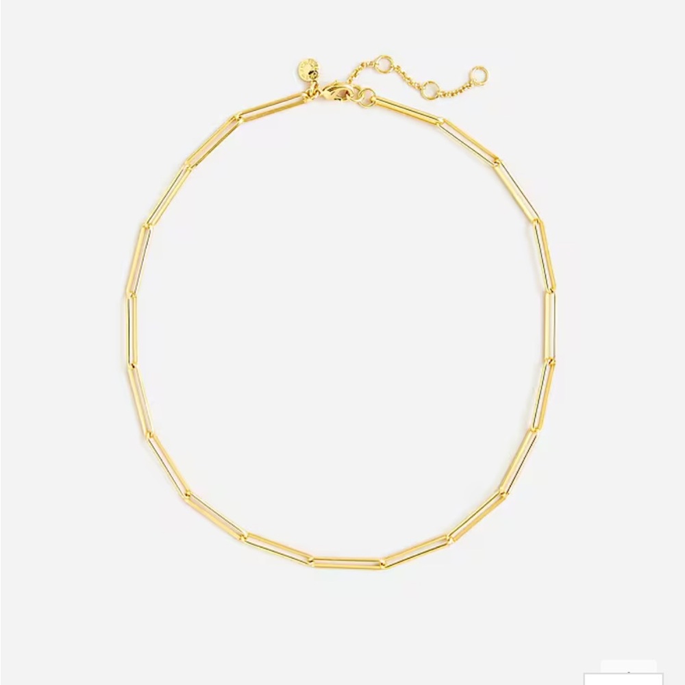 J Crew Dainty Gold-plated Paper-Clip Collar Necklace